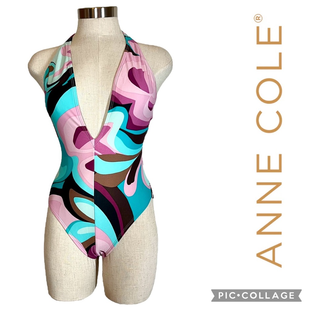 Anne Cole Blue One Piece Swimsuit